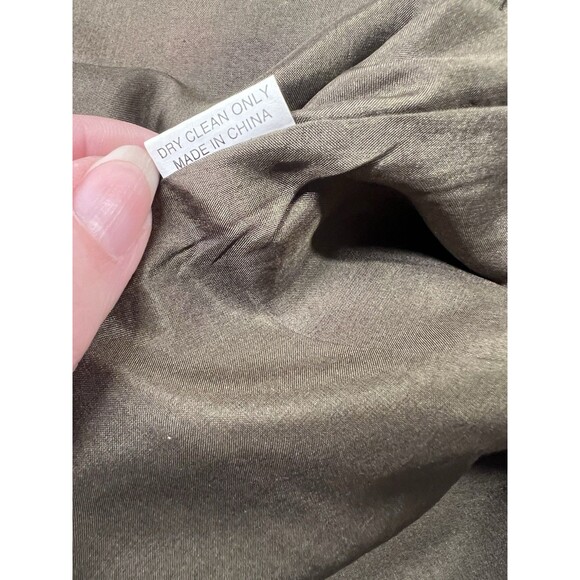 Sue Wong 100% Silk Olive Green Embroidered Flowers Kimono Duster Tunic Lined - Picture 10 of 13